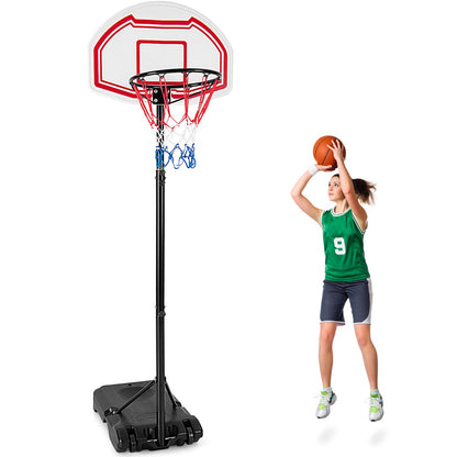 Height Adjustable Basketball System with 2 Nets Fillable Base 2 Built-in Wheels