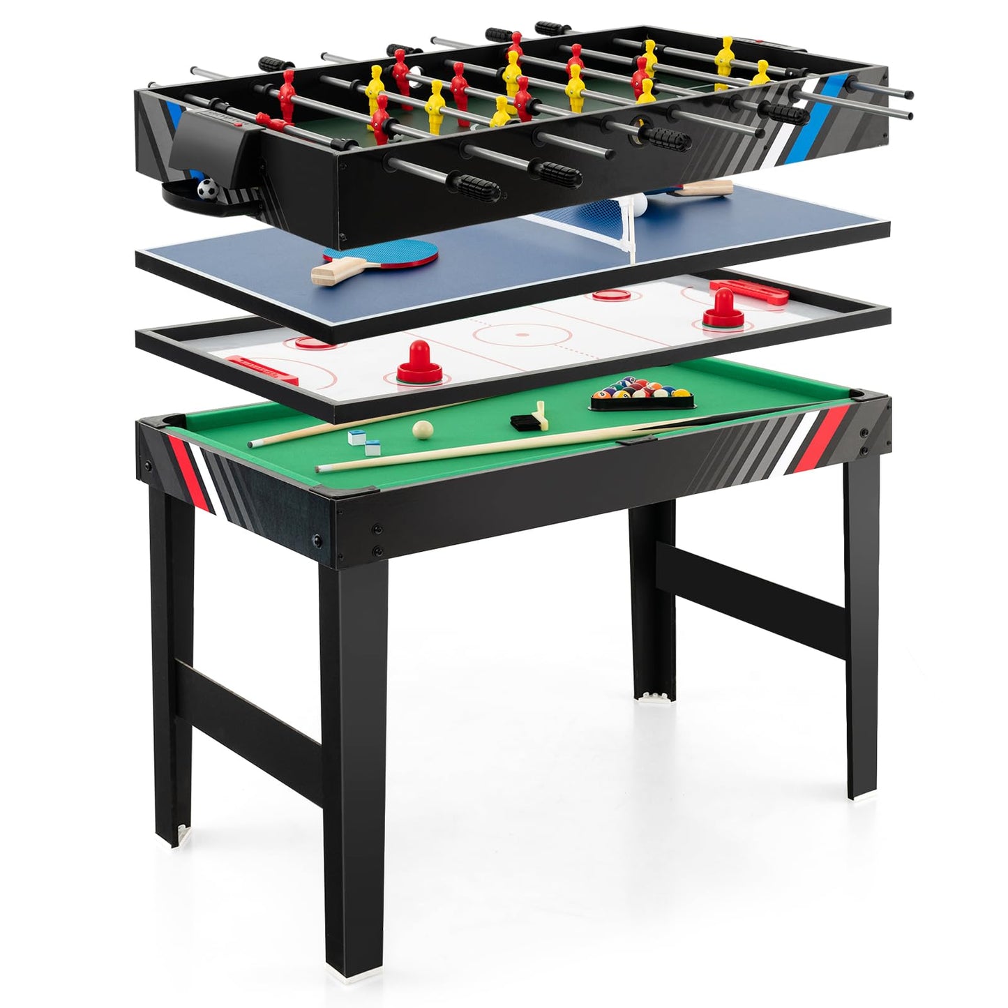 4 in 1 Multi Game Soccer Table Set for Game Rooms & Bars & Party