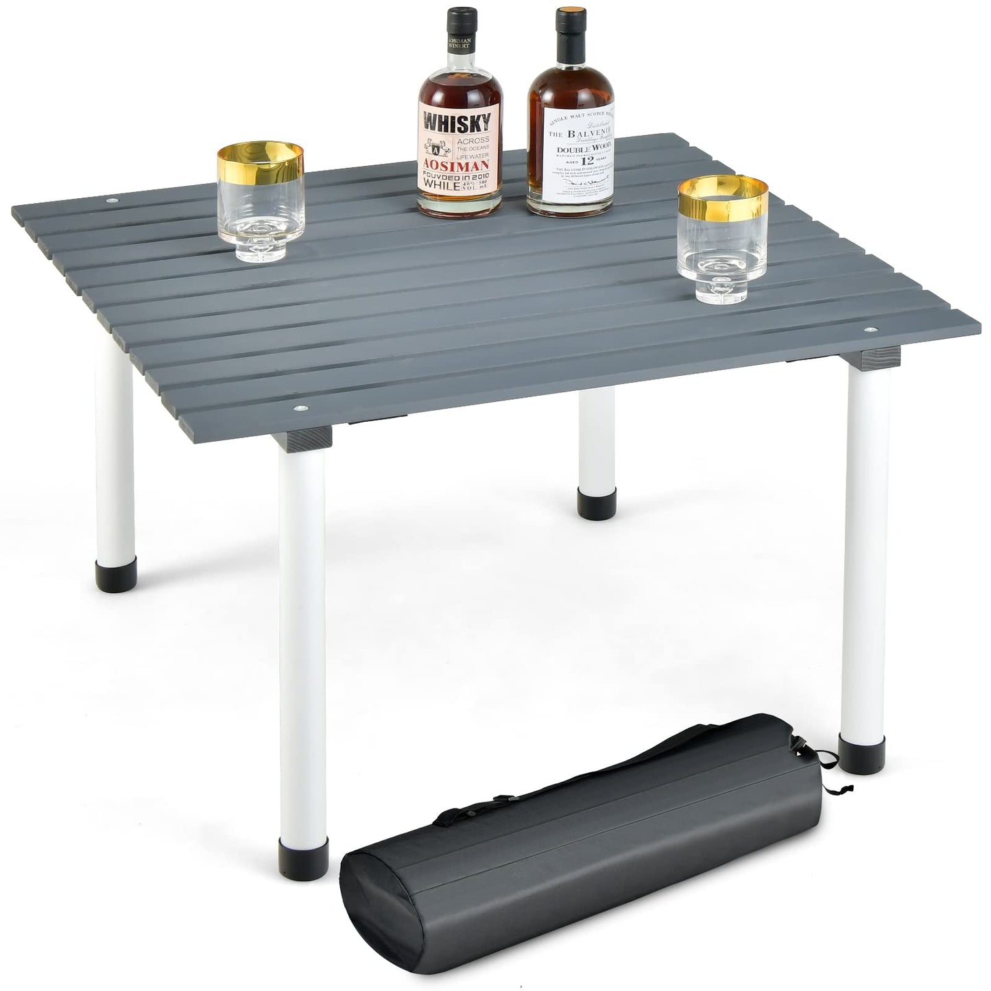 Solid Fir Wood Portable Roll up Table with Carry Bag for Camping