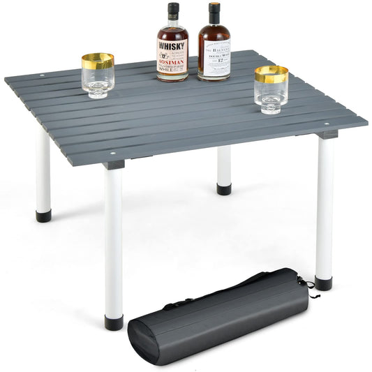 Solid Fir Wood Portable Roll up Table with Carry Bag for Camping