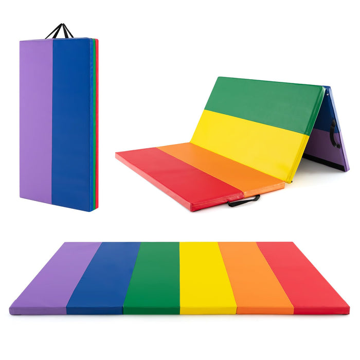 Tri-Fold Thick Tumbling Mat 180 cm x 120 cm x 4 cm with Hook & Loop Fasteners