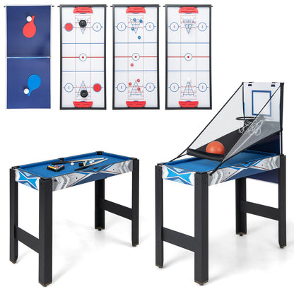 6 in 1 Combo Game Table with Basketball Billiards Ping Pong Hockey Shuffleboard Bowling for Kids and Adults