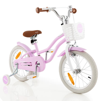 Kids Bike with Front Handbrake and Rear Coaster Brake for 3-4/3-5/4-7/4-8 Years Old