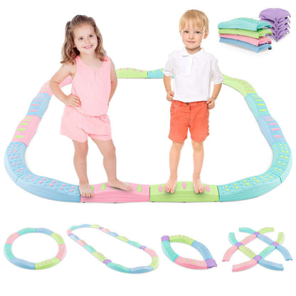 20 PCS Balance Beam Set with Massage Patterns for Coordination & Stability Exercise