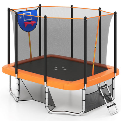 10 x 8 FT Heavy Duty Trampoline with Basketball Hoop