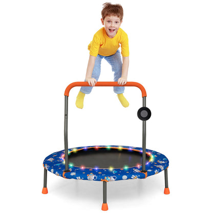 Toddler Music Trampoline with Colorful LED Lights for Kids