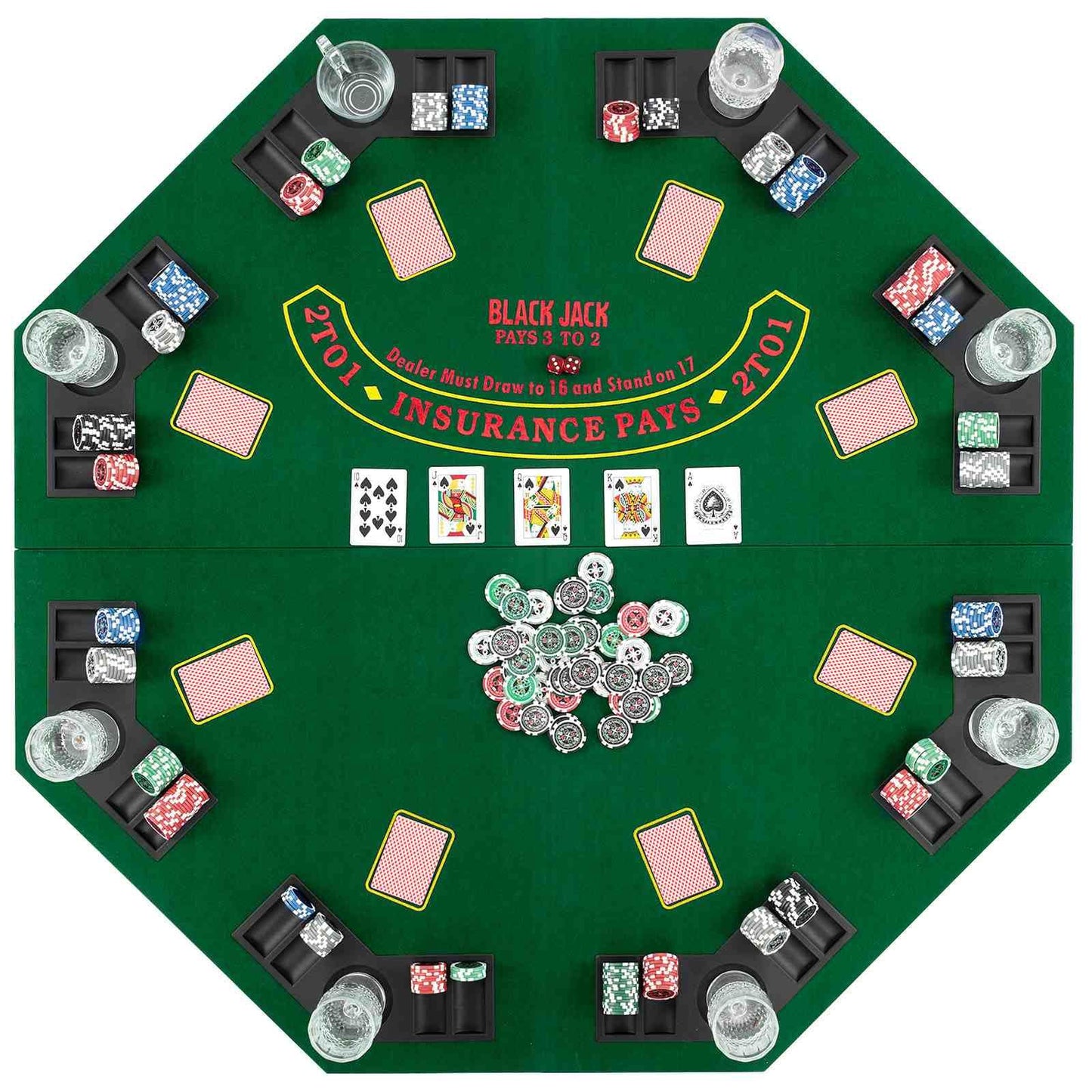 1.2M 8-Player Foldable Poker Table Top for Family Game