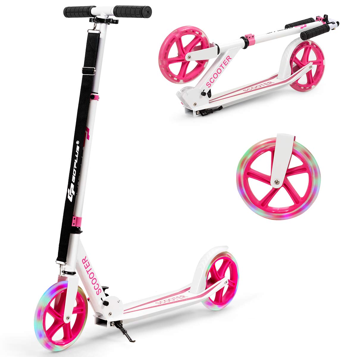 Kids Folding Kick Scooter for Children Teens w/2 Flash Wheels