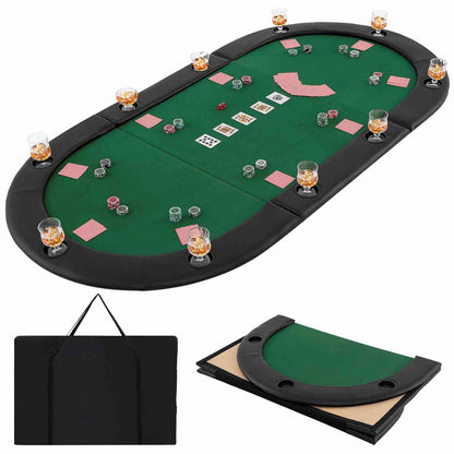209 x 107 cm 10-Player Foldable Padded Poker Table Top