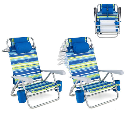 2 Pack Beach Chair for Adults, Lightweight Folding Beach Chair