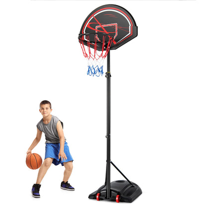 170-230cm Height Adjustable Basketball Stand with 32" Backboard & 16" Rim