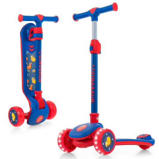 3-Wheel Toddler Kick Scooter with Light-up LED Wheel & Stepless Adjustable Handlebar