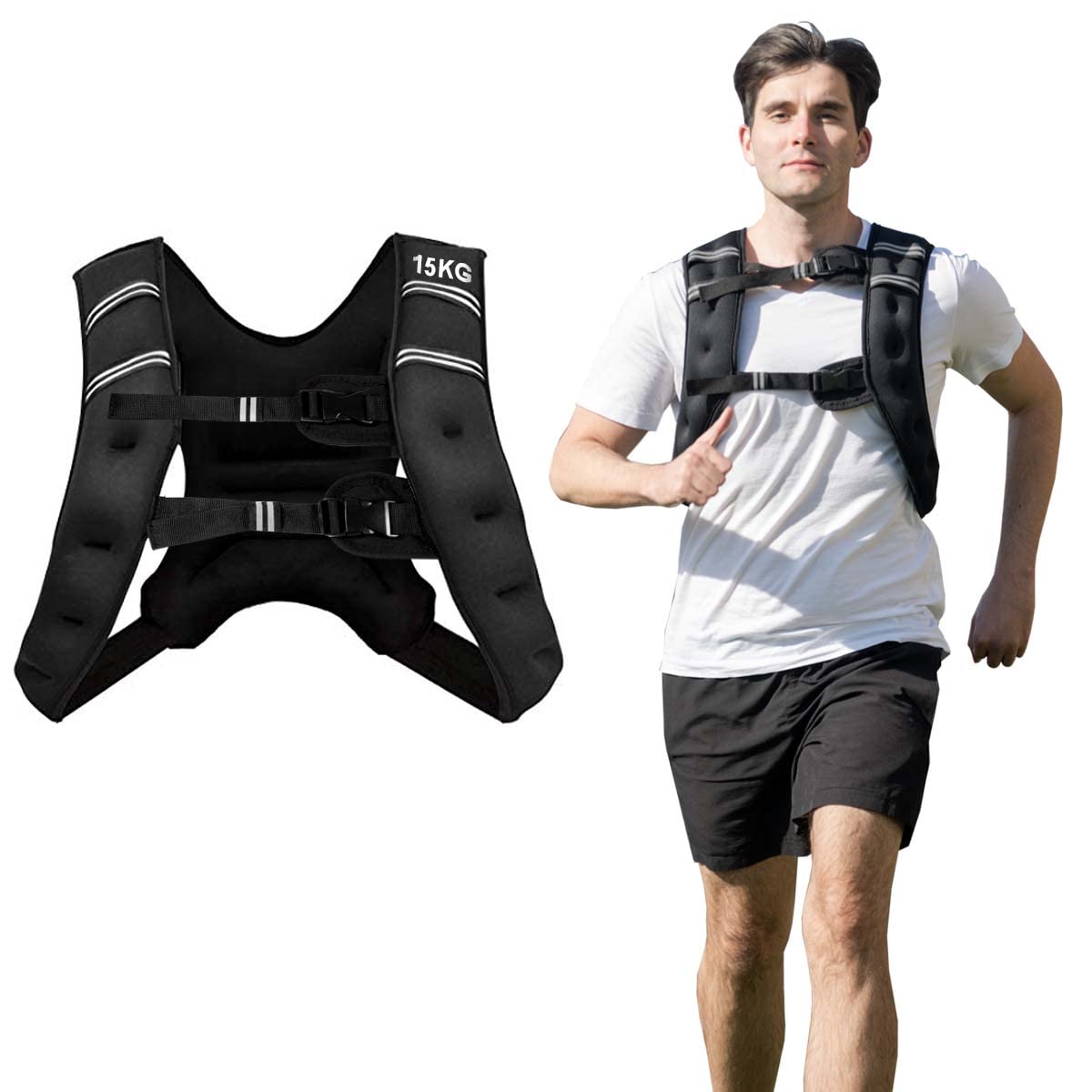 Weighted Vest 5 kg Workout Vest with Adjustable Buckles & Mesh Bag