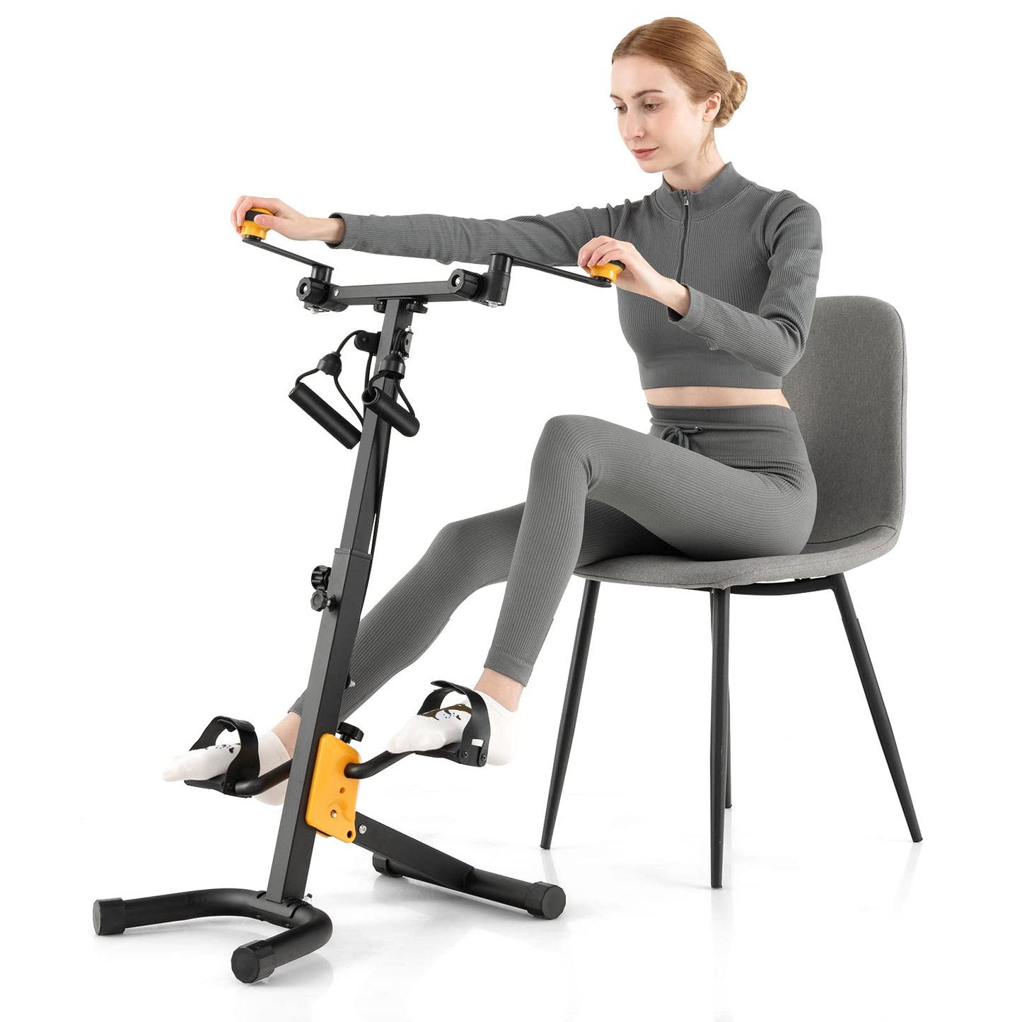 Hand Arm Leg and Knee Elderly Home Pedal Exercise Bike with Adjustable Handgrip