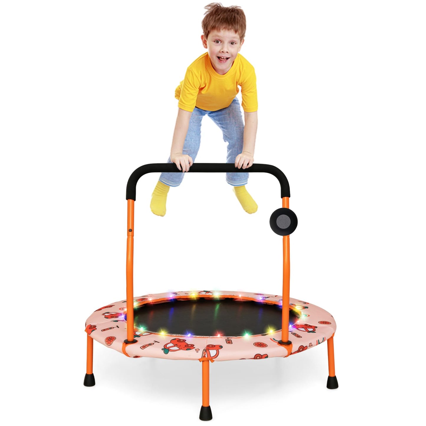 Toddler Music Trampoline with Colorful LED Lights for Kids