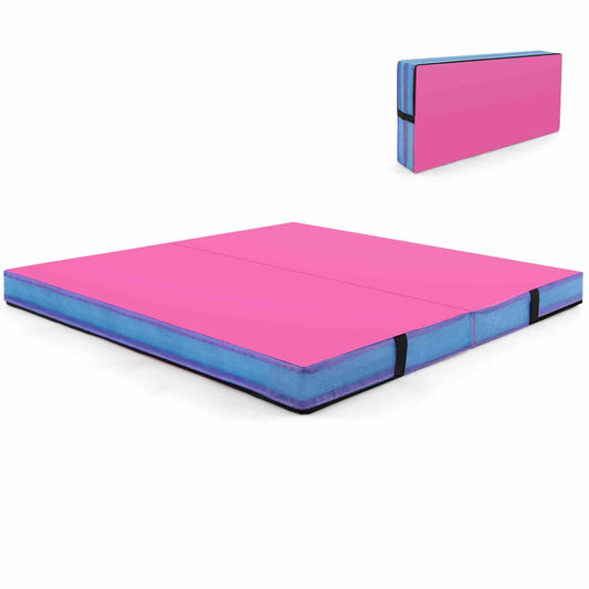 1.2m x 1.2m x 10cm Thick Bi-folding Gymnastics Tumbling Mat with PU Leather Cover