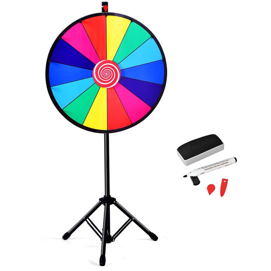 24” Spinning Prize Wheel, 14 Slots Portable Prize Wheel with Folding Tripod