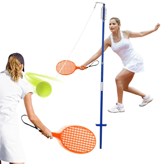 3-Level Height-Adjustable Swing Ball Outdoor Game Set W/Ball and Spiral Coil