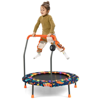 Toddler Music Trampoline with Colorful LED Lights for Kids