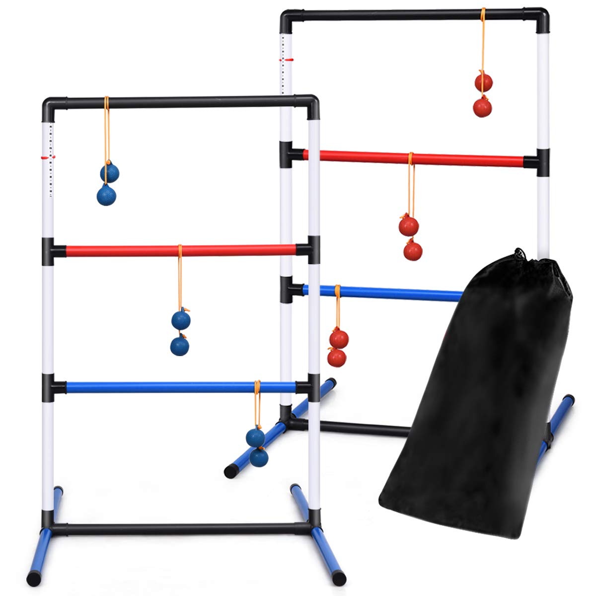 Ladder Toss Game Set Indoor/Outdoor Ladder Ball Toss Game with 6 PE Bolas