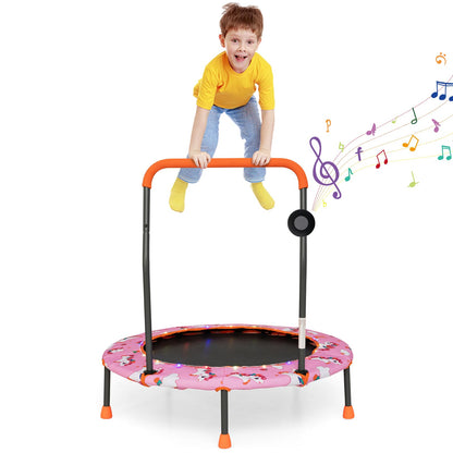 Toddler Music Trampoline with Colorful LED Lights for Kids