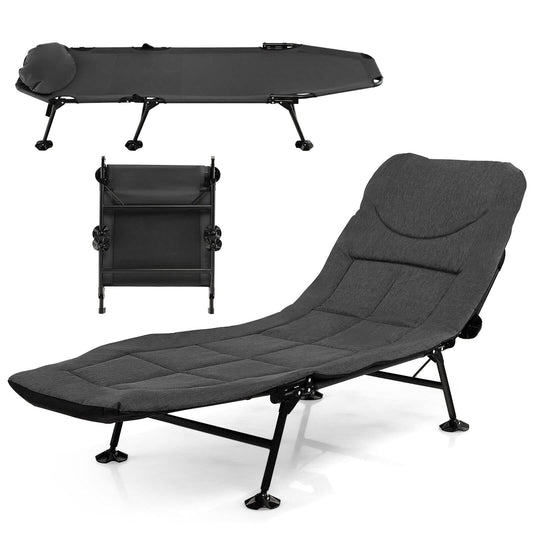 Folding Camping Cot With Detachable Mattress 360° Swivel Foot Cover