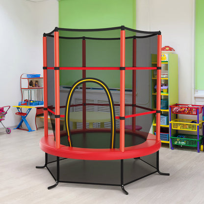 5.3FT Mini Kids Trampoline with 135kg Load Capacity & Enclosure Net
