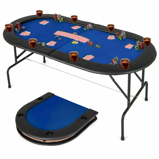 Folding Cardboard Game Table w/8 Cup Holders