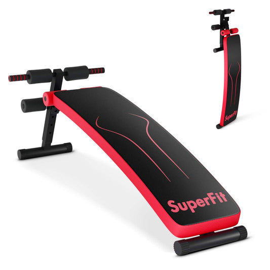 Foldable Adjustable Sit-Up Bench with Crunch Handles