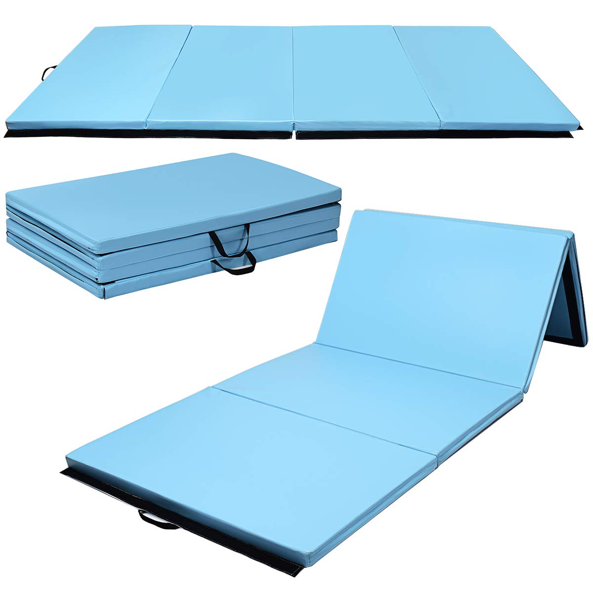 Gymnastics Mat 118cm X 300cm Foldable Gym Exercise Mat with Carrying Handles
