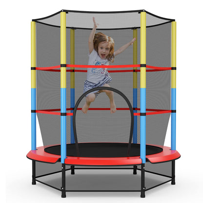55" Kids Trampoline with Safety Enclosure Net for Boys & Girls Age 3-6