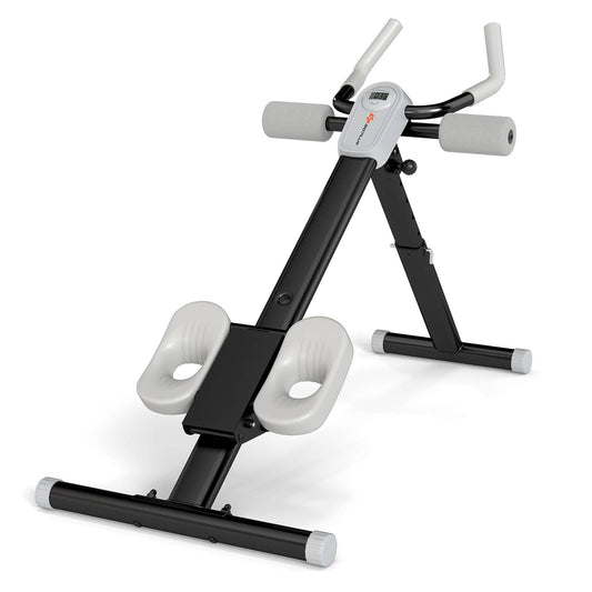 Ab Workout Machine with Elbow Support Knee Protection and LCD Monitor