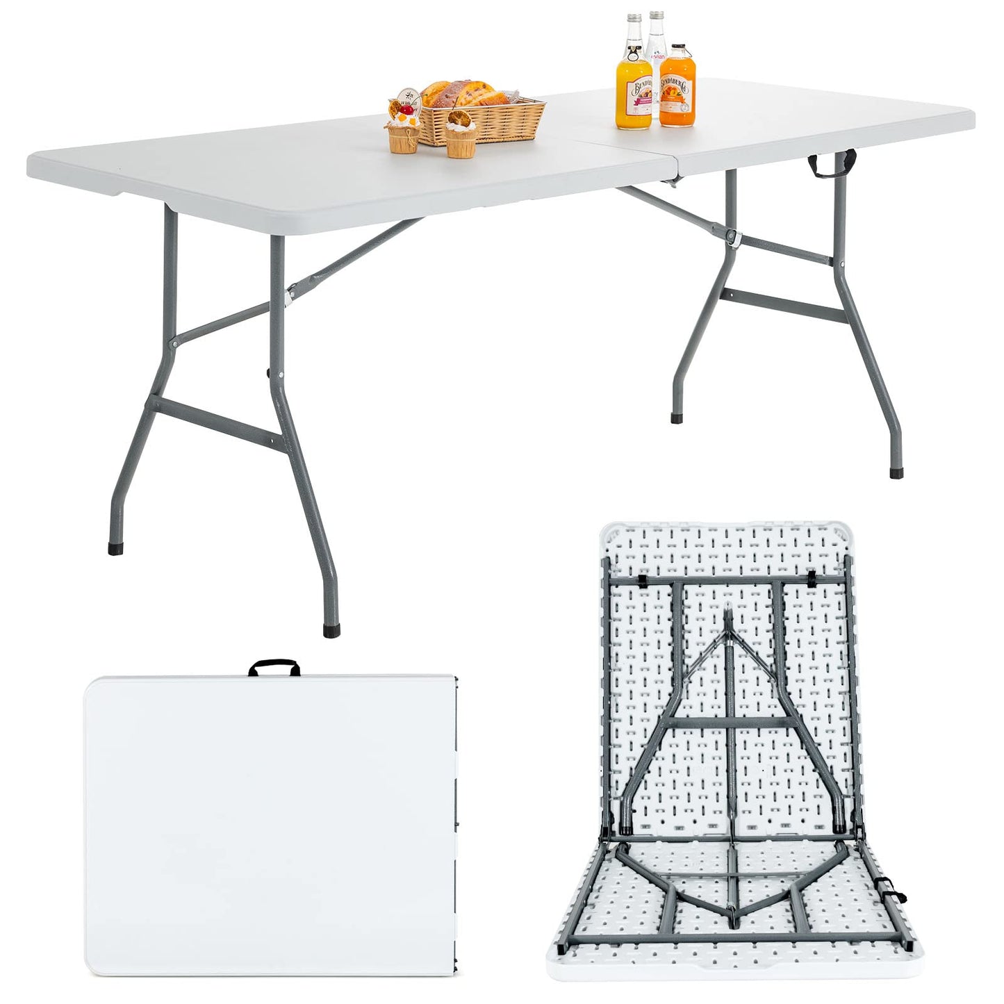 180 cm Portable & Lightweight Folding Camping Table with Carrying Handle