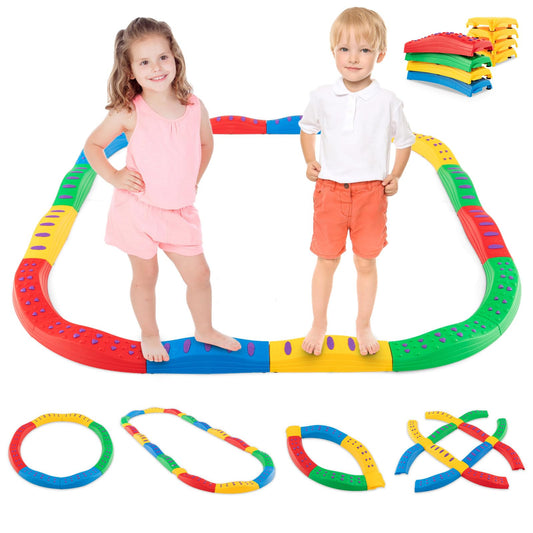 20 PCS Balance Beam Set with Massage Patterns for Coordination & Stability Exercise