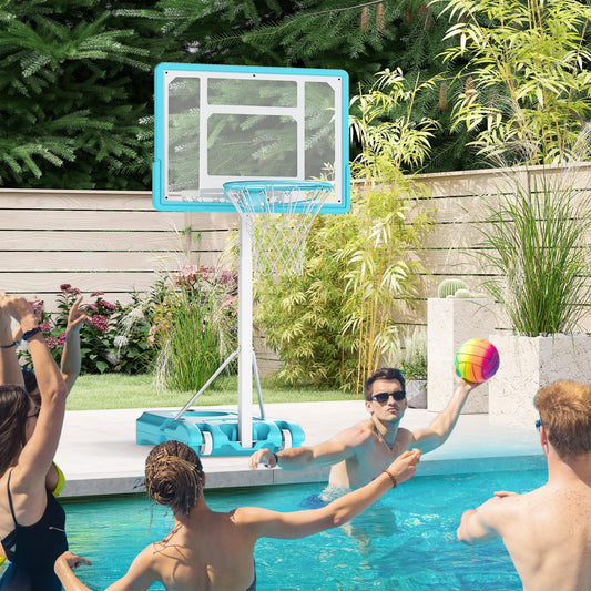 Pool Basketball Hoop with 82cm Shatterproof Backboard for Indoor Outdoor
