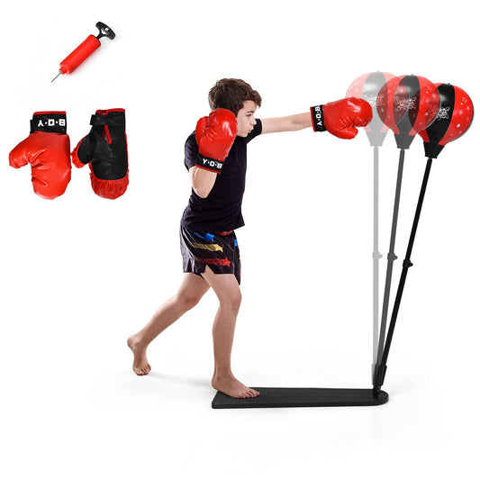 Inflatable Boxing Ball with Boxing Gloves & Air Pump & Stand