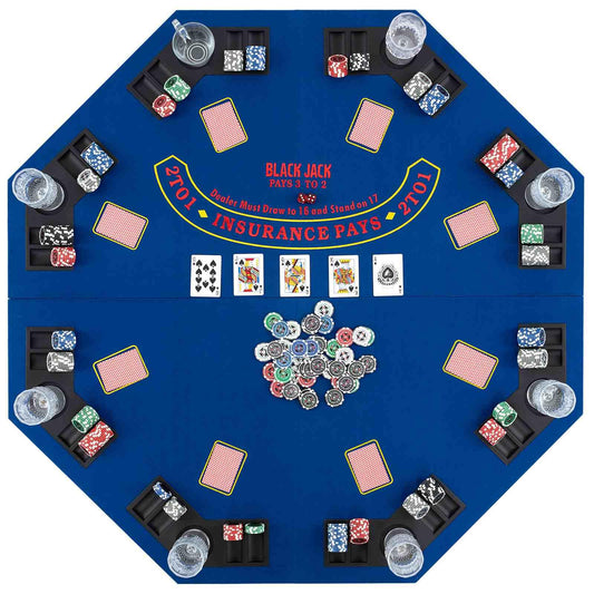 1.2M 8-Player Foldable Poker Table Top for Family Game