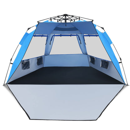Instant Pop-up Beach Tent for 3-4 Persons Windproof Sunshade Canopy Cabana
