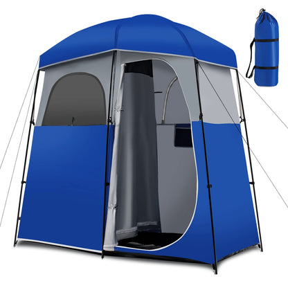 Double-Room Camping Shower Tent Changing Room Privacy Tent
