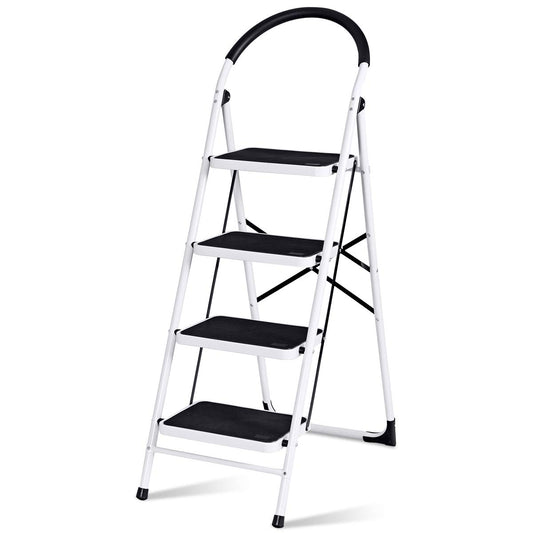 4-Step Ladder with Convenient Handgrip and Anti-Slip Pedal for Home/Garden