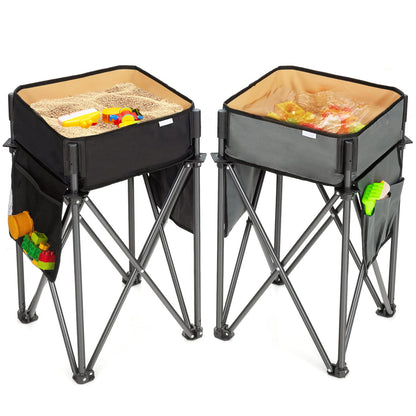 2 PCS Portable Picnic Tables with Large Capacity Storage Sink