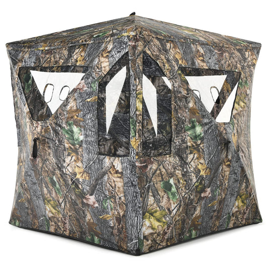 Portable Hunting Blind 3 Person Pop-up Ground Tent w/Gun Ports