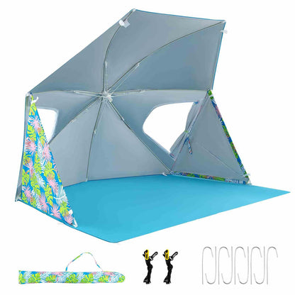 Pop up Sunshade Umbrella w/Portable Carrying Bag UPF50+ Sun Protection