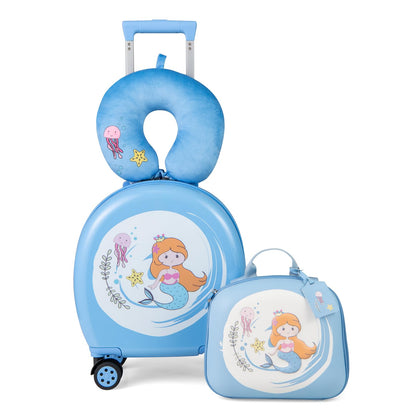 4-Piece Kids Luggage Suitcase Set with 14 Inch Hardside Spinner