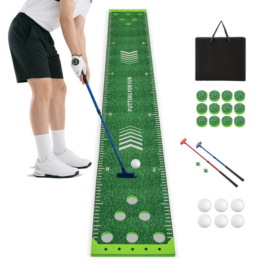 Portable Putting Green Mat with 2 Adjustable Putters
