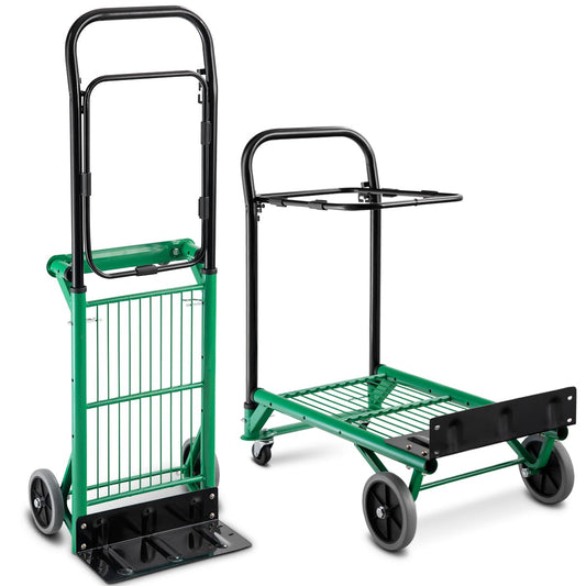 90 kg Capacity Multi-Functional Folding Hand Truck with 4 Wheels