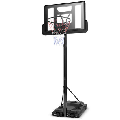 Portable Basketball Hoop System 180-305cm Adjustable Basketball Goal System w/ 2 Wheels