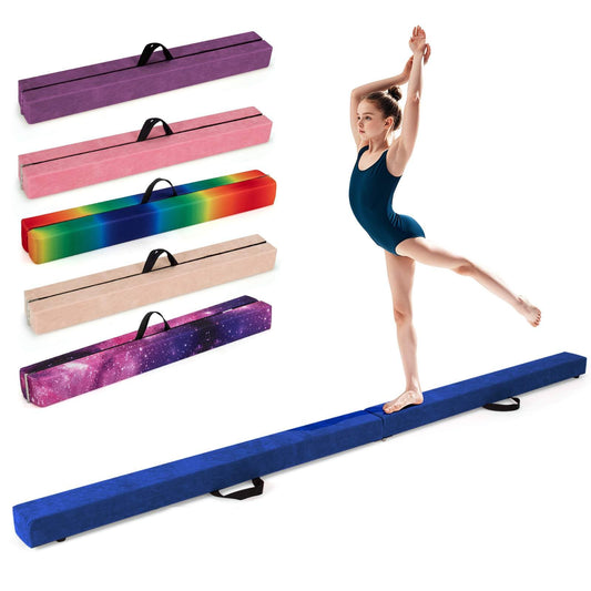 Portable Gymnastic Beam with Solid Wood Base & Anti-Slip Bottom