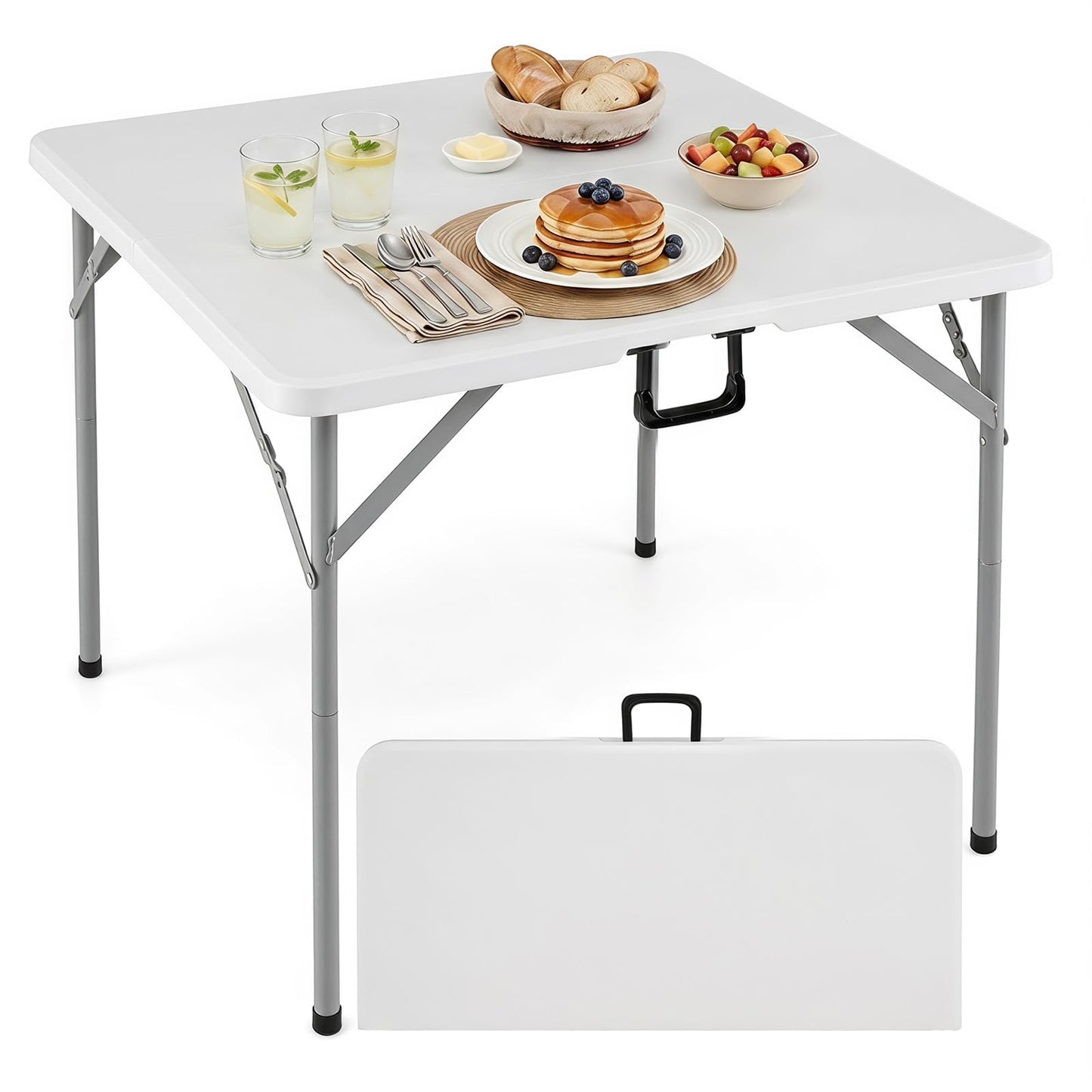 34” Folding Table, Square Foldable Card Table