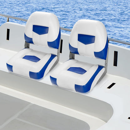 Set of 2 Deluxe Folding Boat Seats Stainless Steel Screws Included